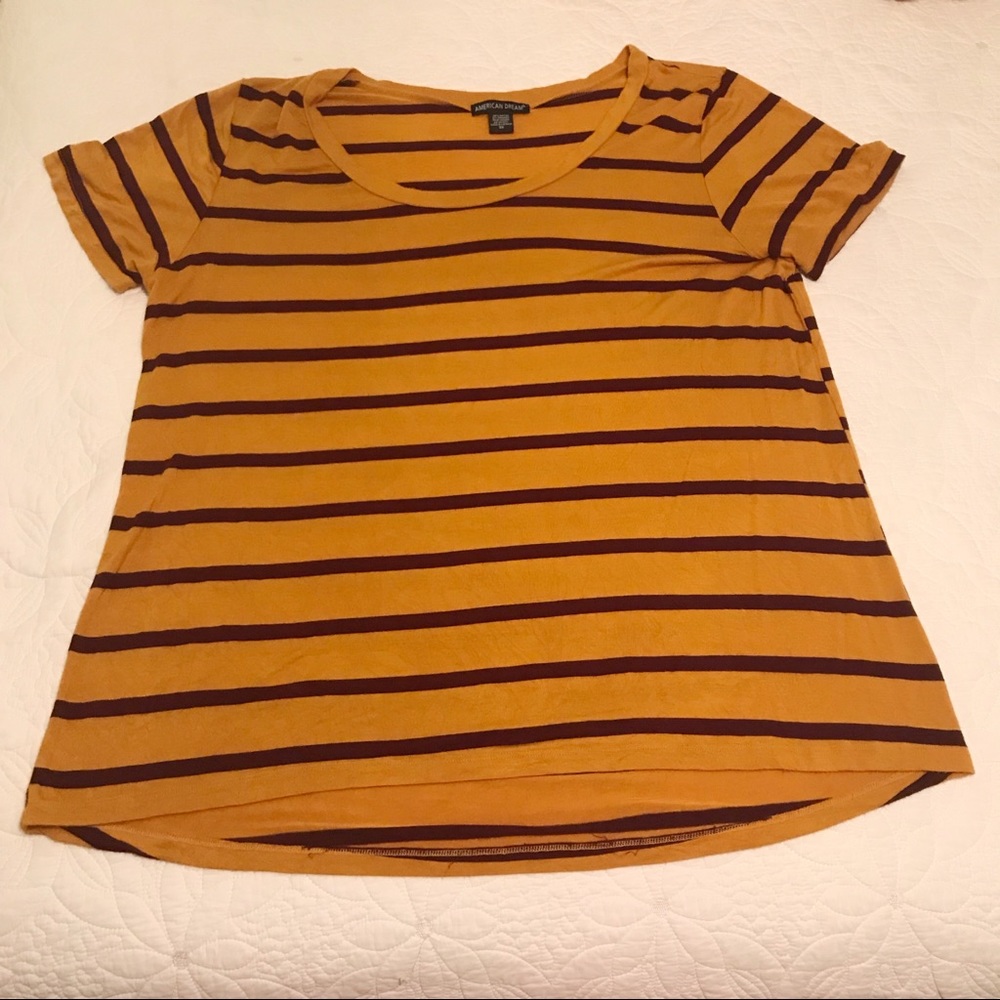 Gold and Maroon Striped Shirt